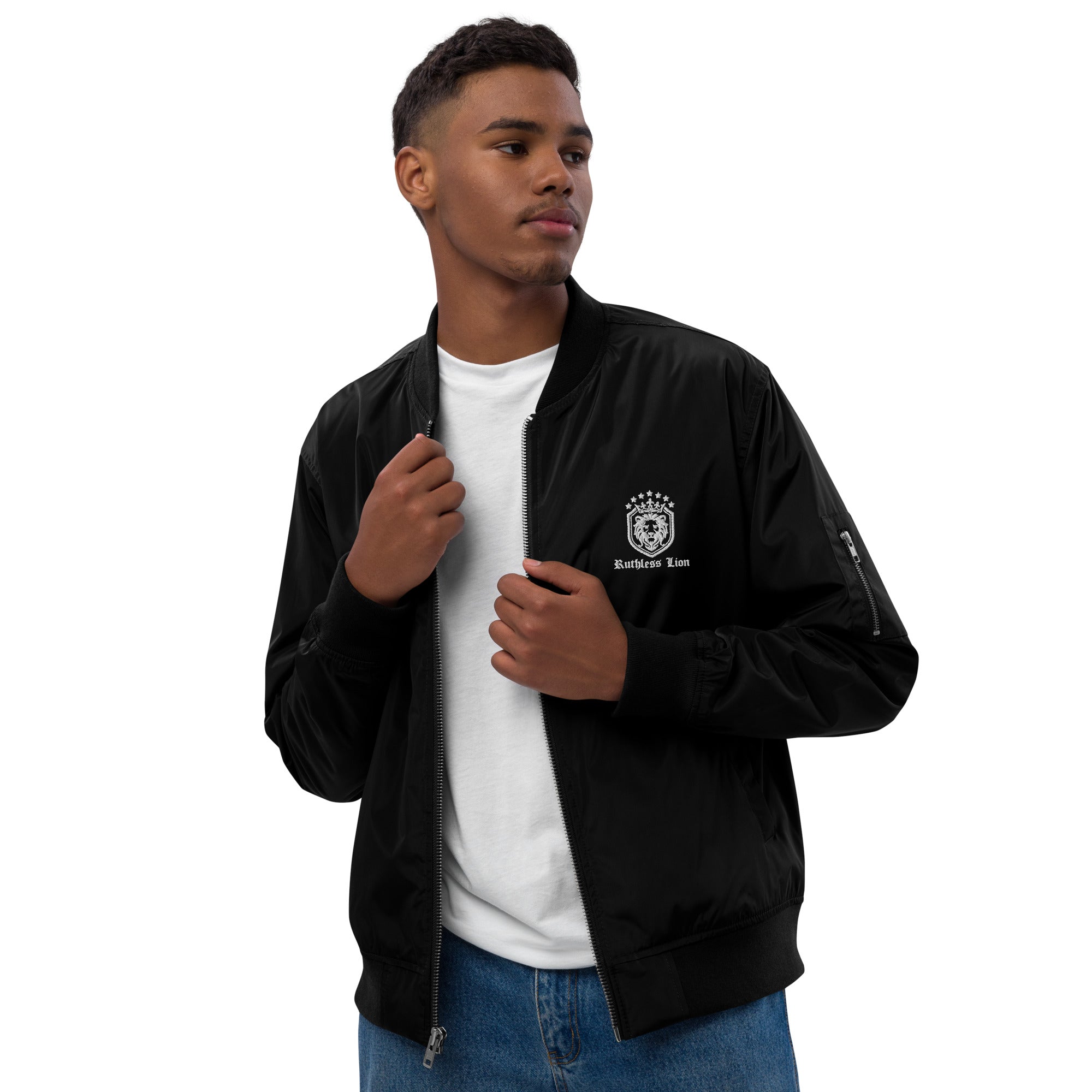 Premium recycled Ruthless Lion bomber jacket – RuthlessLion